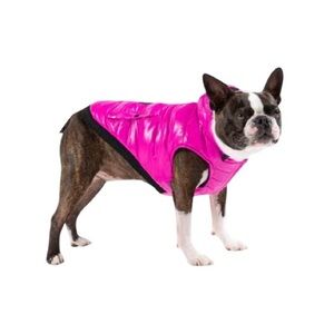 Pink Shiny Puffer Canada Goose Dog Jacket